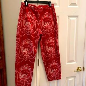Red twoile capris pants